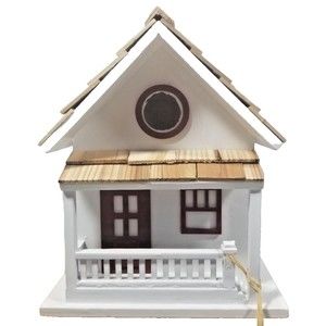Home Bazaar White Victorian Cottage Design Bird House - Brand New